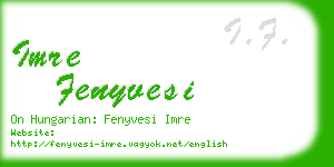 imre fenyvesi business card